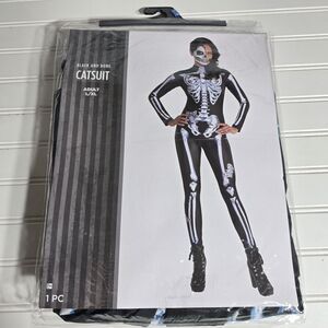 Skeleton Print Black Jumpsuit